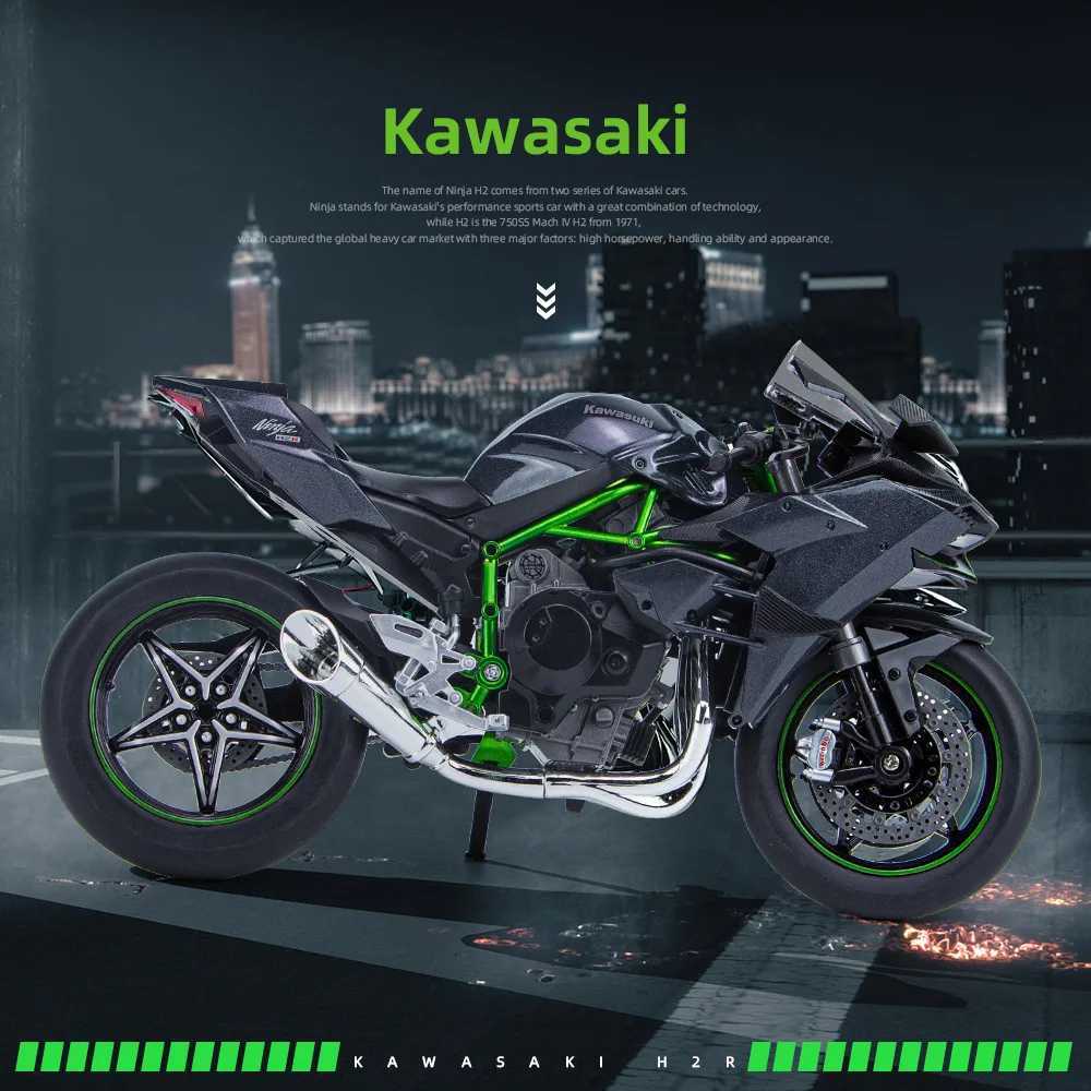 1 9 Kasaki H2R Ninja V4S S100RR alloy die-casting motorcycle model toy car off-road car toy car W241231
