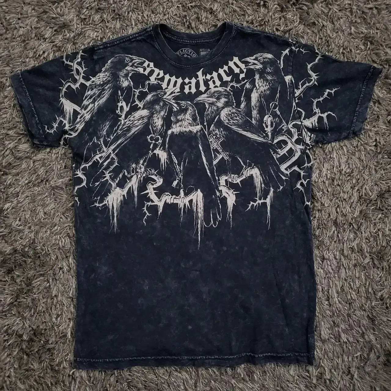 1990s Old Angel Tshirt Retro Punk Hip Hop Graphic Printing Oversized T shirt Mens Round Neck Cotton Short Sleeve Shirt 241231