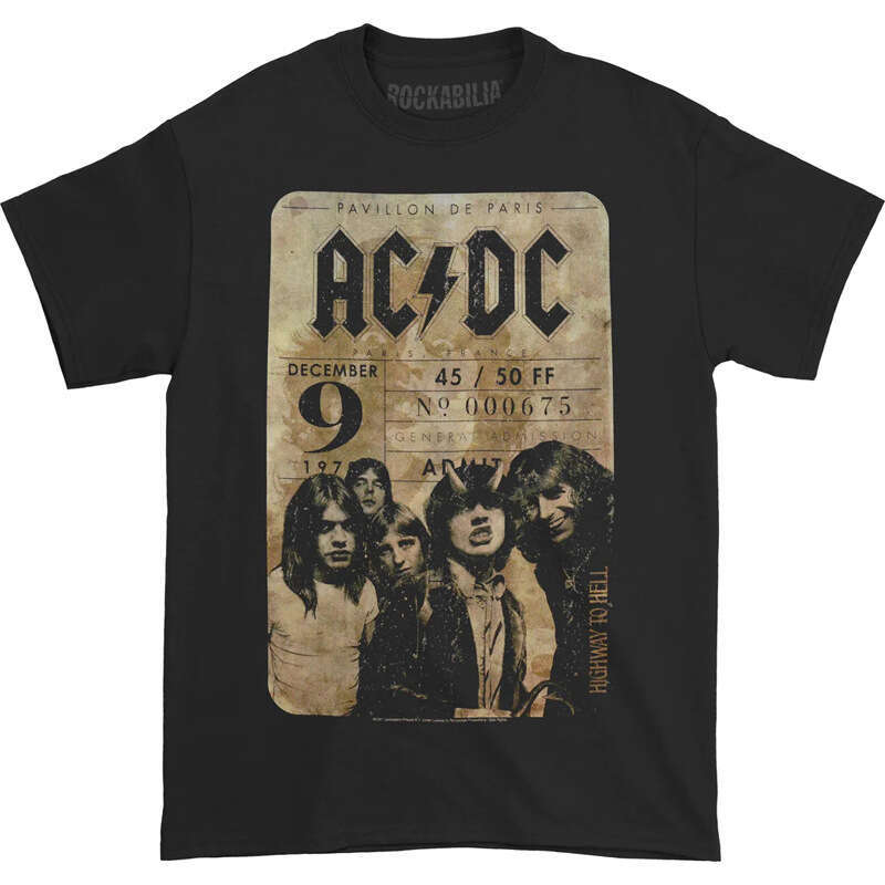 ACDC Band BACK IN BLACK Rock Punk American Vintage High Street Direct Spray Printed T-shirt