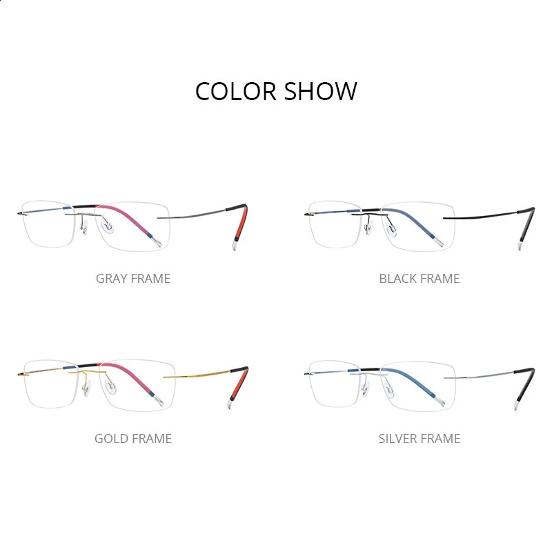 FONEX Rimless Glasses Men Frameless Eyeglasses Frame Women Eyewear 9203 241230