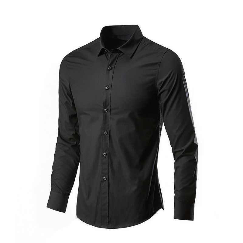 White Shirt Mens Long Sleeve Non Iron Business Dress Slim Fit Korean Professional Working White Casual Suit