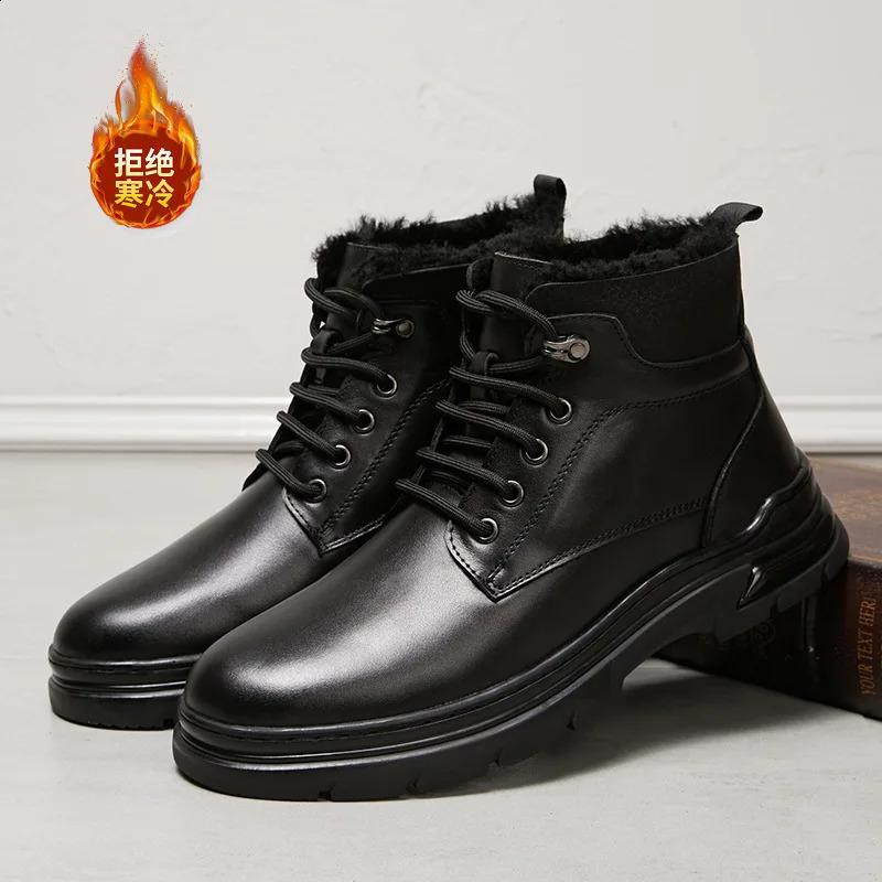 Thickened Wool Martin Boots Winter Strap Thick Bottom Comfortable and Warm Online Men;s Cotton Shoes Dad Shoes Wholesale 241231