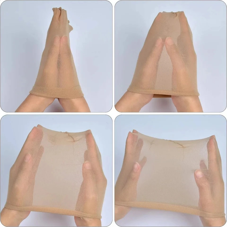 10Pcs Invisible Stocking Wig Cap for Lace Front Wig High-elastic Stretchy Breathable Nylon Wig Caps Ultra-thin Sheer Wig Cap 241230