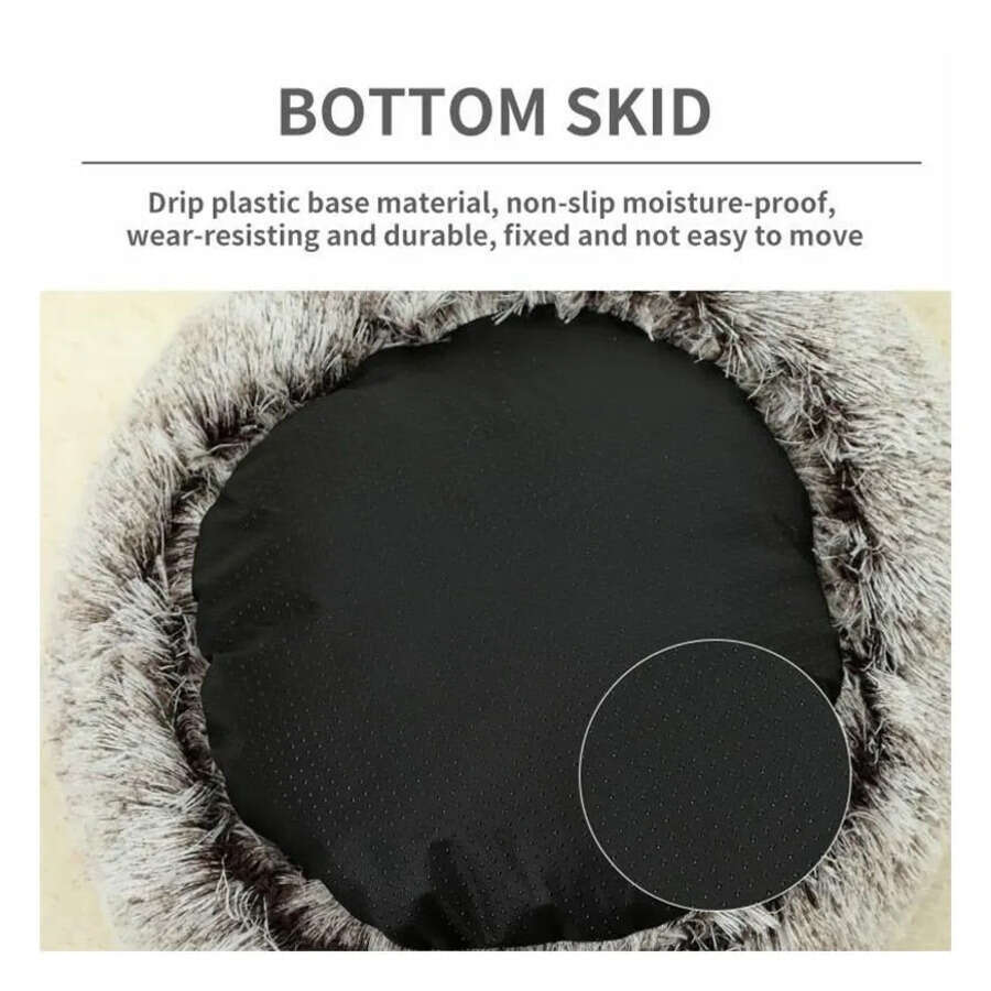Dog Large Bed Round Donut Calming Cat Beds Anti Anxiety Cave With Hooded Blanket For Warmth And Security S