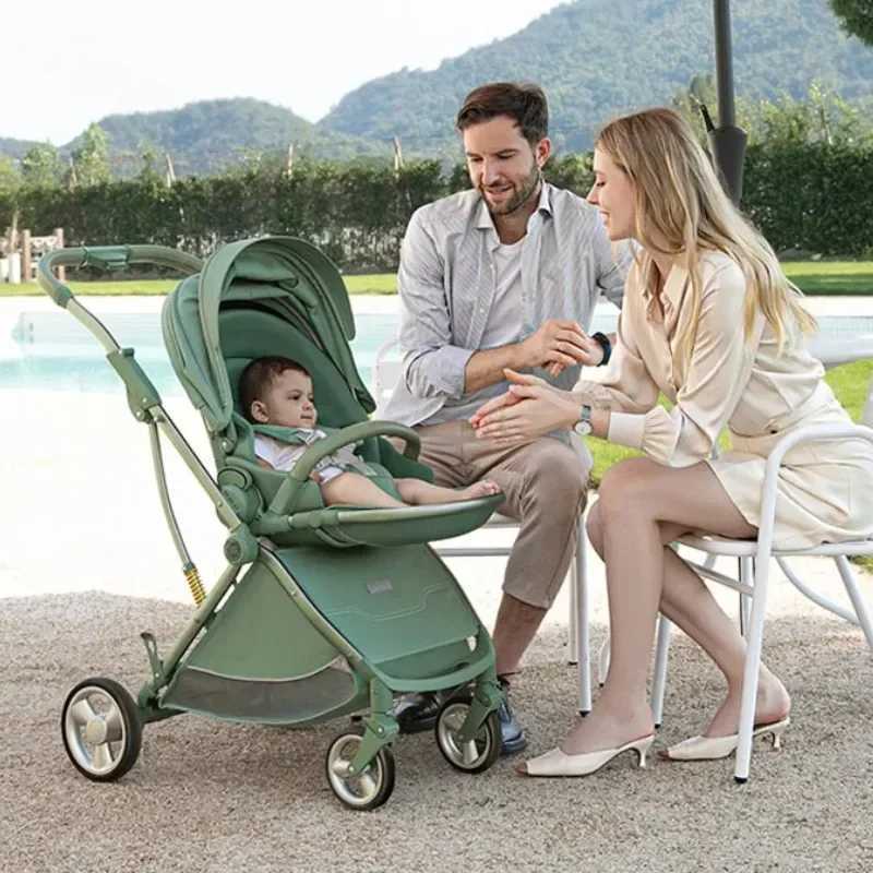 Portable Foldable Baby Stroller High View Two-way Baby Stroller Lightweight Travel Baby Stroller Adjustable BackrestXJ241231