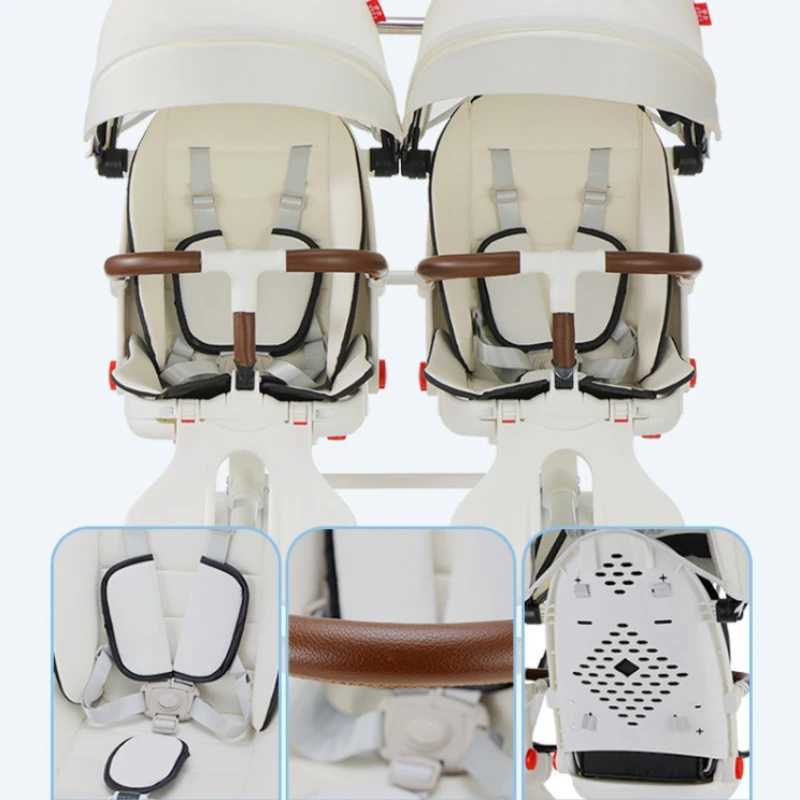 Double Portable Baby Carriage Twins Stroller Infant Stroller Foldable Second-child Baby Stroller Four-wheeled Twin StrollerXJ241231