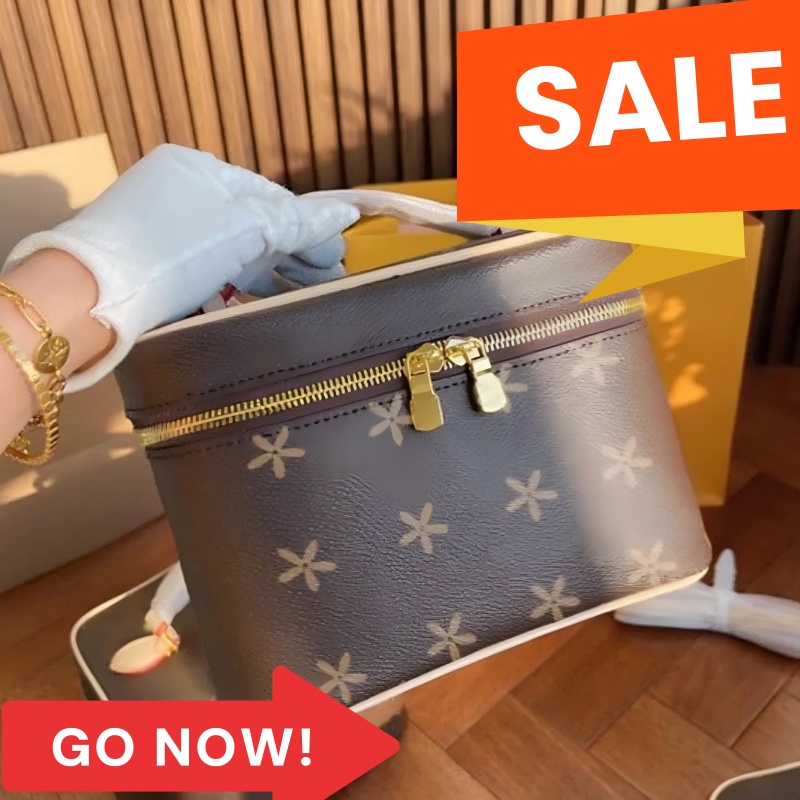 Women Designer Makeup Bag Luxury Cosmetic Bags Female Portable Pouch With Shoulder Strap Brown Leather Crossbody Make Up Bags Beauty Box Purse Purses tote Shoulder