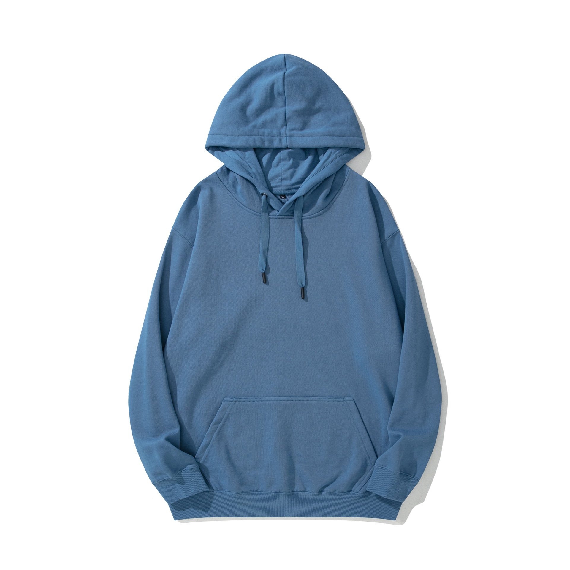 M12301 Men's Large Size Loose Heavy Solid Color Pullover Hoodie Jacket