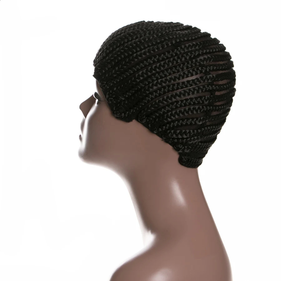 Cornrow Wig Caps For Making Wigs With Adjustable Strap Braided Products 1 piece synthetic Women Hairnets Easycap 241230