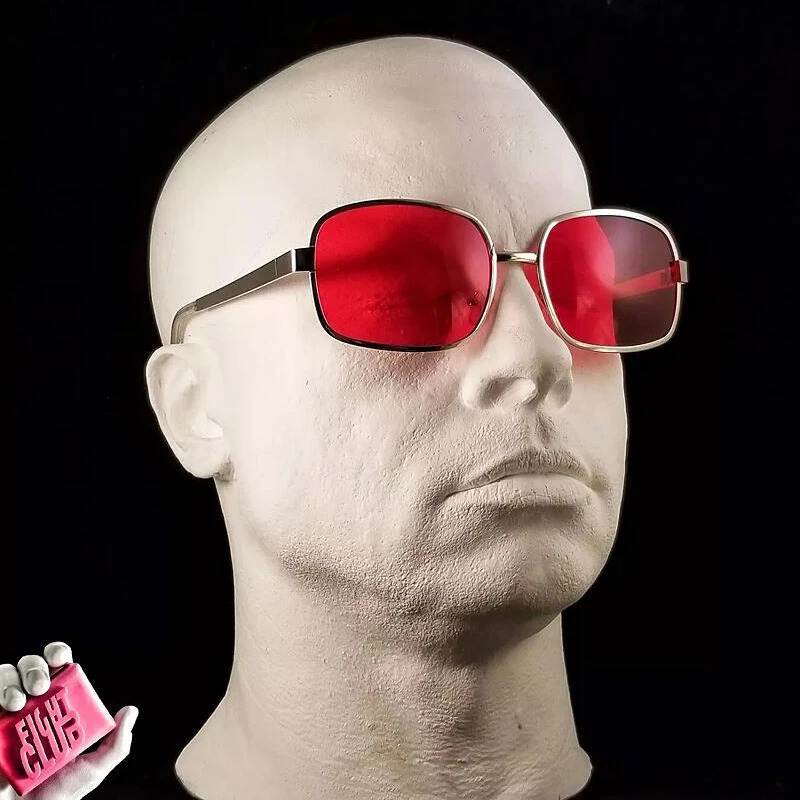 Project Mayhem Sunglasses Fight Club Tyler Durden Peoples 523 Brad Pitt men RED lens sunglasses with box 241230
