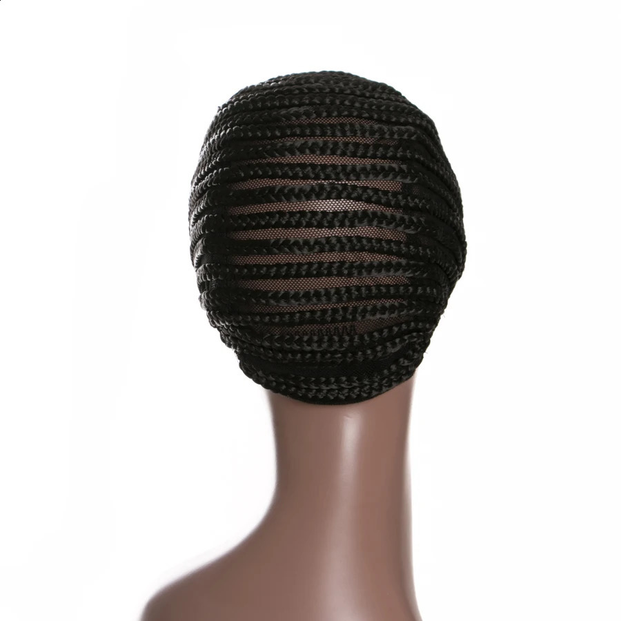 Cornrow Wig Caps For Making Wigs With Adjustable Strap Braided Products 1 piece synthetic Women Hairnets Easycap 241230