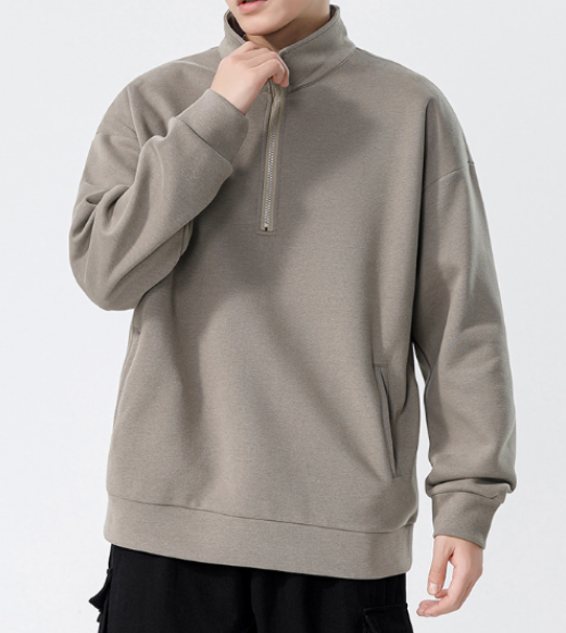 107 Turtleneck Sweatshirt for Men Autumn and Winter Thickened Loose Trendy Solid