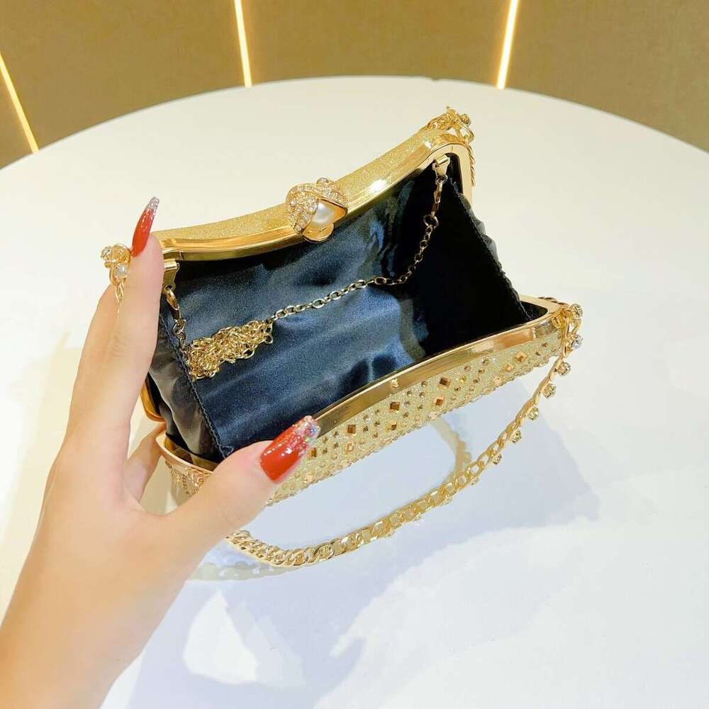 New European And American Retro Style Fashionable Dia Set Rhie Handbag, Chain Bag, High-End Sense, Crossbody Dinner Bag
