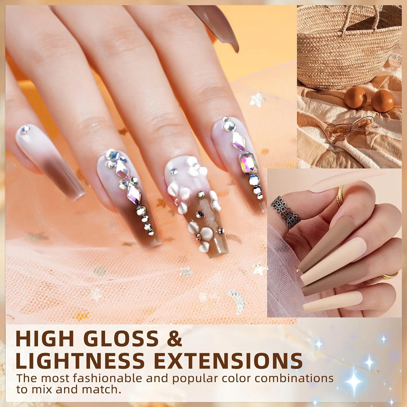 Morovan Poly Gel Nail Kit 12 Colors Pure Poly Gel and Glitter Long-Lasting Professional Kits for Beginners DIY Nail Art 241230