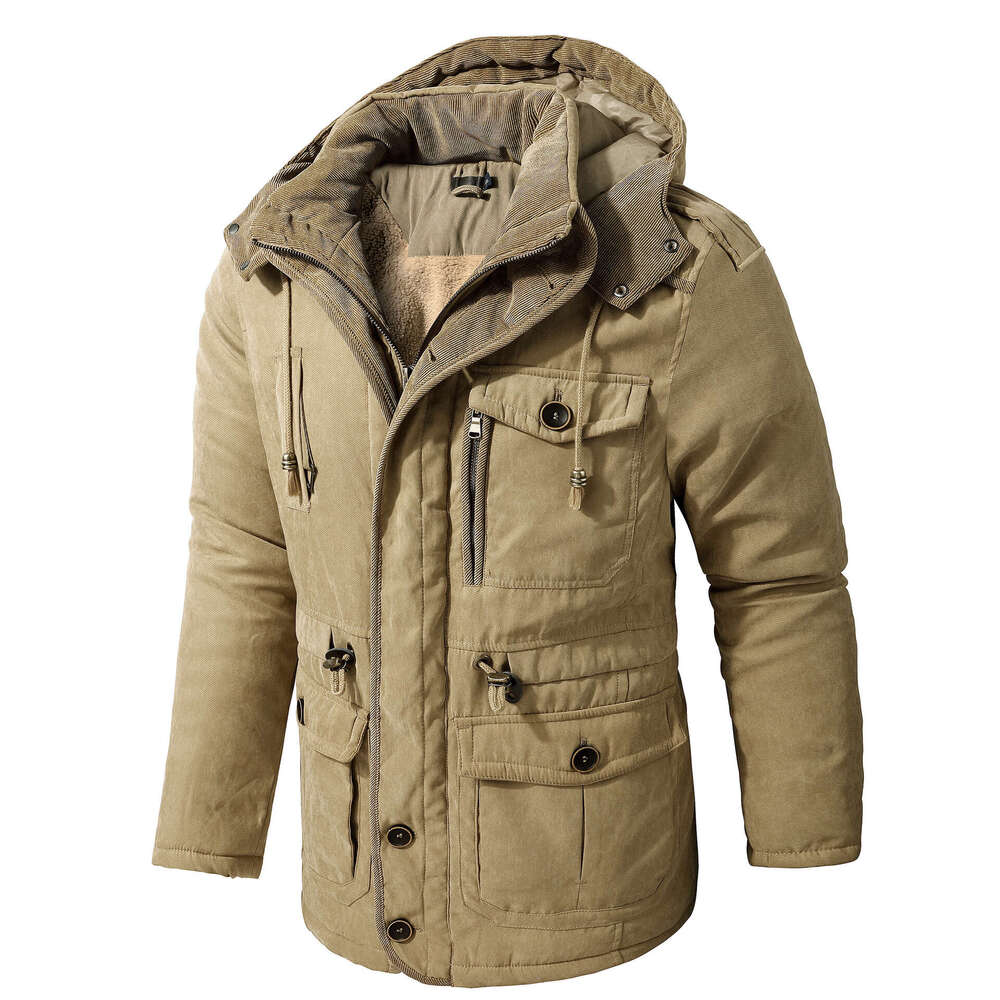 Winter Fleece Parkas Men Warm Windproof Jackets Thick Hooded Parka Coat Mens Fur ner Outerwear Casual Cotton Padded Jacket - view 5