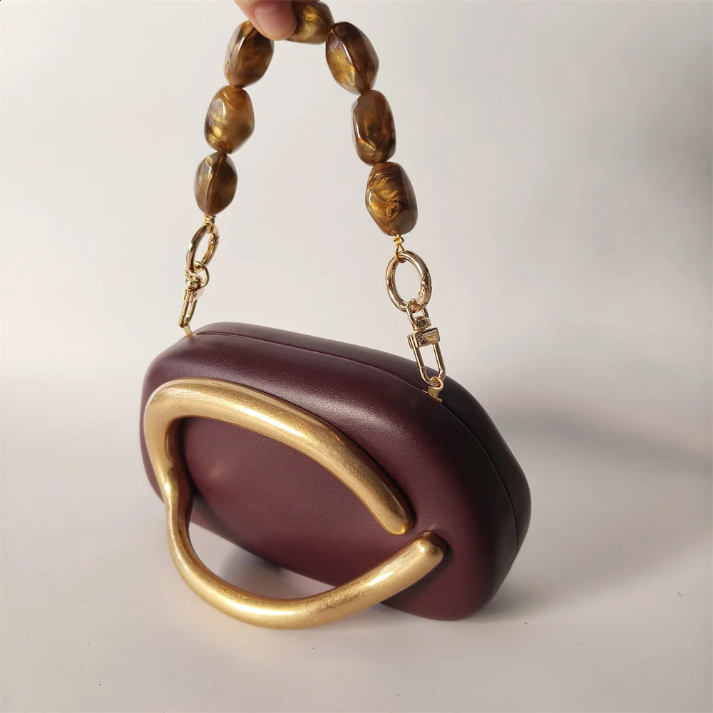 Acrylic Purses Evening Clutch Bag Marbling Handbags for Women Cross Body Bag with Pearl Chain Formal Wedding Prom Party Wallet 241231