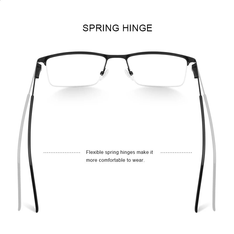MERRYS Men Glasses Frame Male Square Half Optical Ultralight Business Style Myopia Prescription Alloy Eyeglasses S2055 241230
