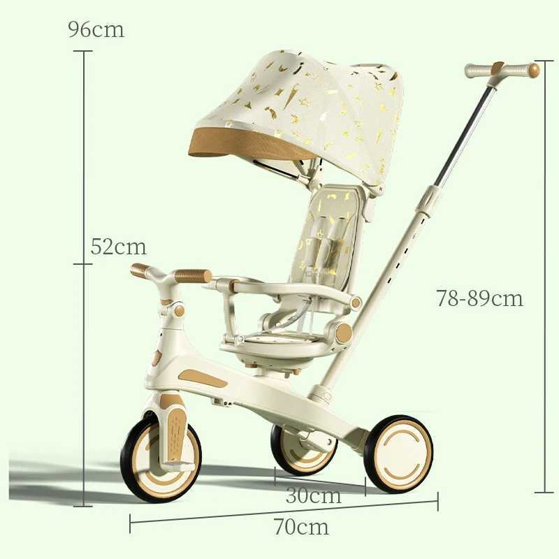 Kids Tricycle can be Pushed can Ride can Lie Down Baby Walking Car 1-7 Years Old Lightweight Folding Pedal Car Baby StrollersXJ241231