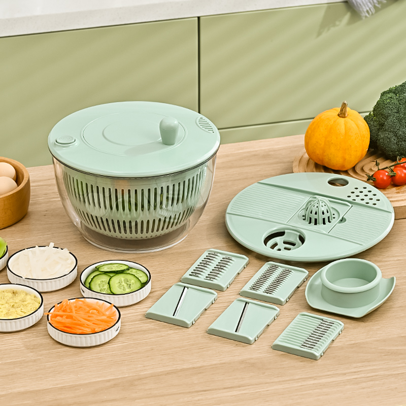 5L Multi-functional Salad Spinner & Grater | 8-in-1 Kitchen Tool with Slicer, Juicer, and Egg Separator