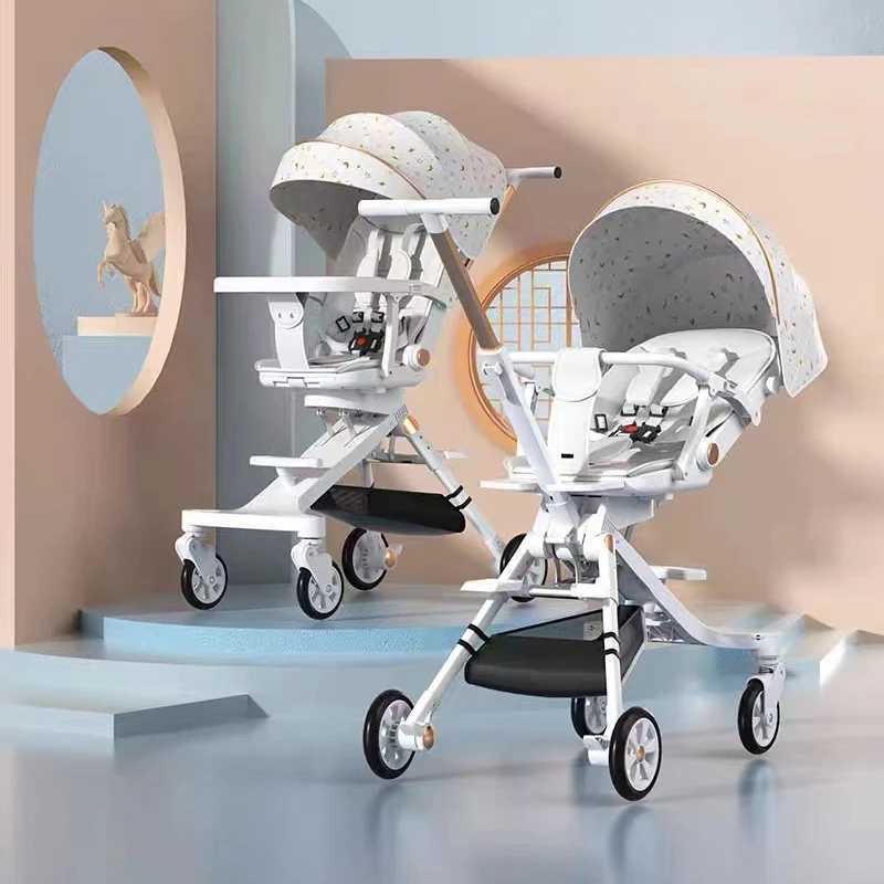 Baby Stroller 0-3 Years Old Children Stroller High Landscape Two-way Reclining Shock-absorbing Wheel Baby carriageXJ241231