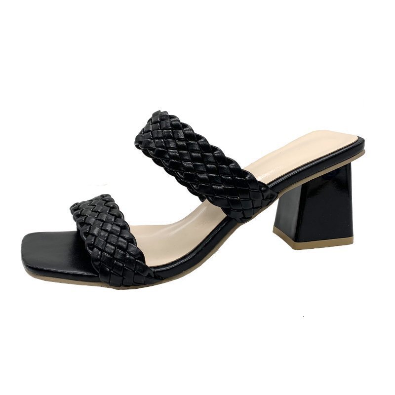 Ddmywed Summer New Knitted Roman Slippers Bohemian Ethnic Style Large Heel Women's Shoe Trend Chinese Brand Shoes F1231-21 ddmythur