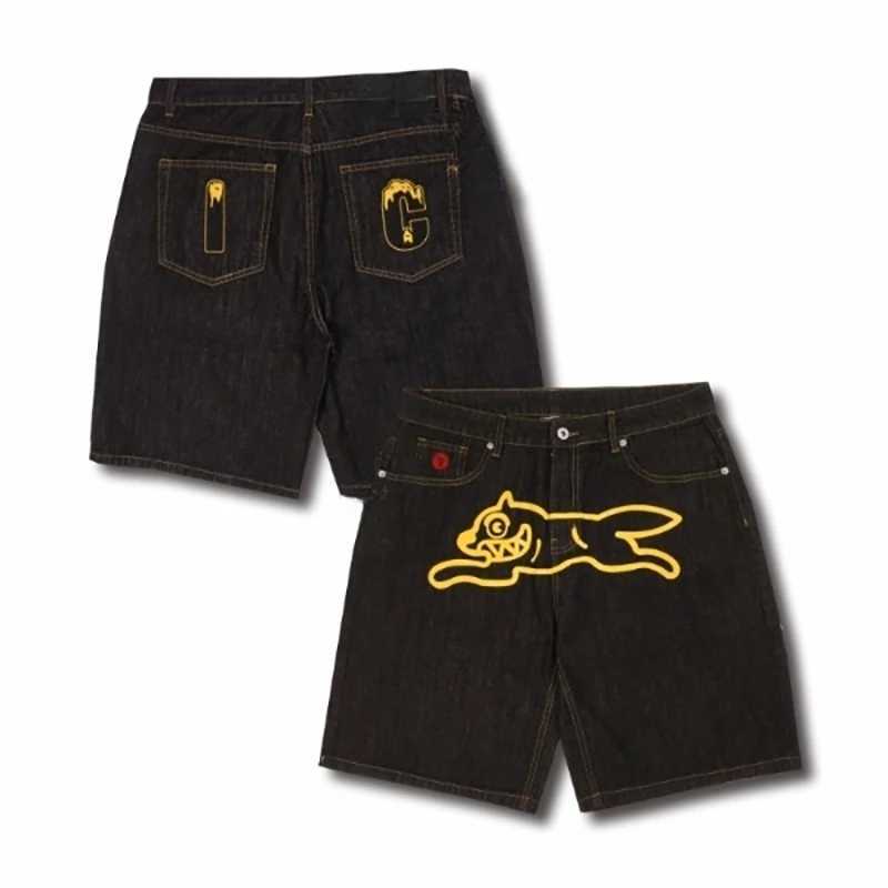 Y2K clothing denim shorts hip-hop trend Harajuku mens streetwear 2023 summer new casual bag jeans shorts W241231