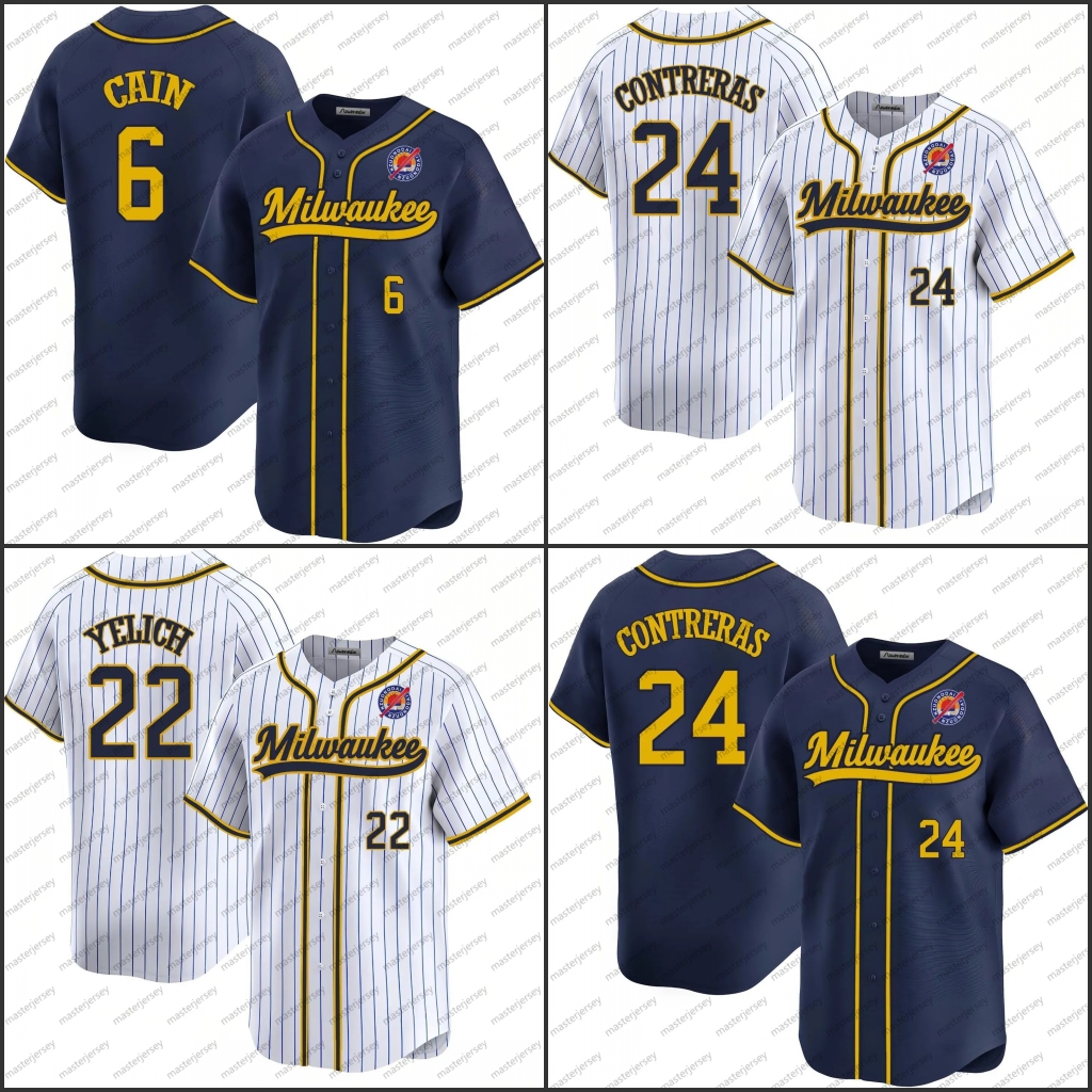 CONTRERAS Baseball Jerseys YELICH CAIN Custom Men/Women/Youth Jersey Sweatshirt - Embroidered Loose Fit