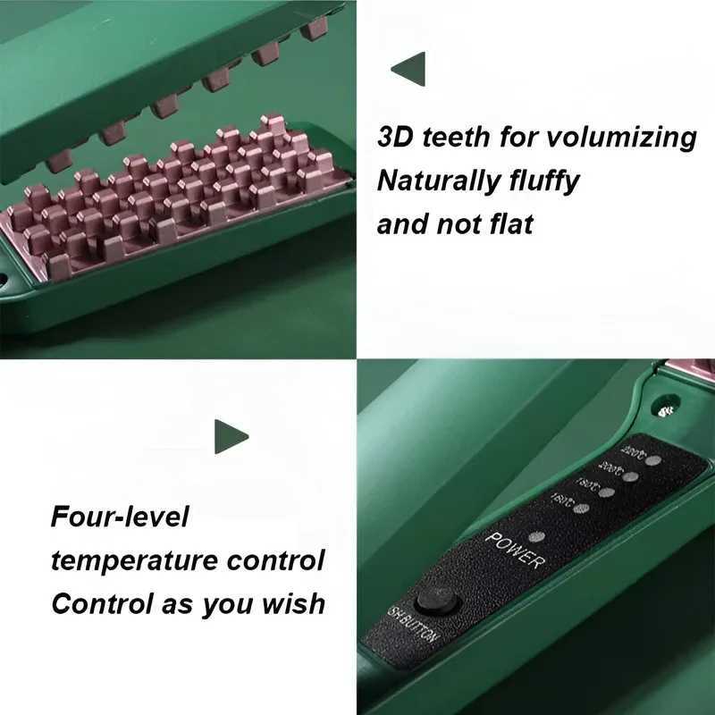 Corn Curling Iron Professional Ceramic Volumeter Fury Hair Curling Iron Mesh Curler Wave Corn Brush Styling Tool W241231