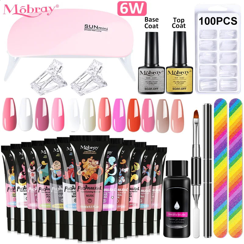 Nail Set Gel Nail Set With UV LED Lamp Dryer Semi Permanent Gel Varnish Set Professional Nail Art Tools Kit Manicure Set 241230
