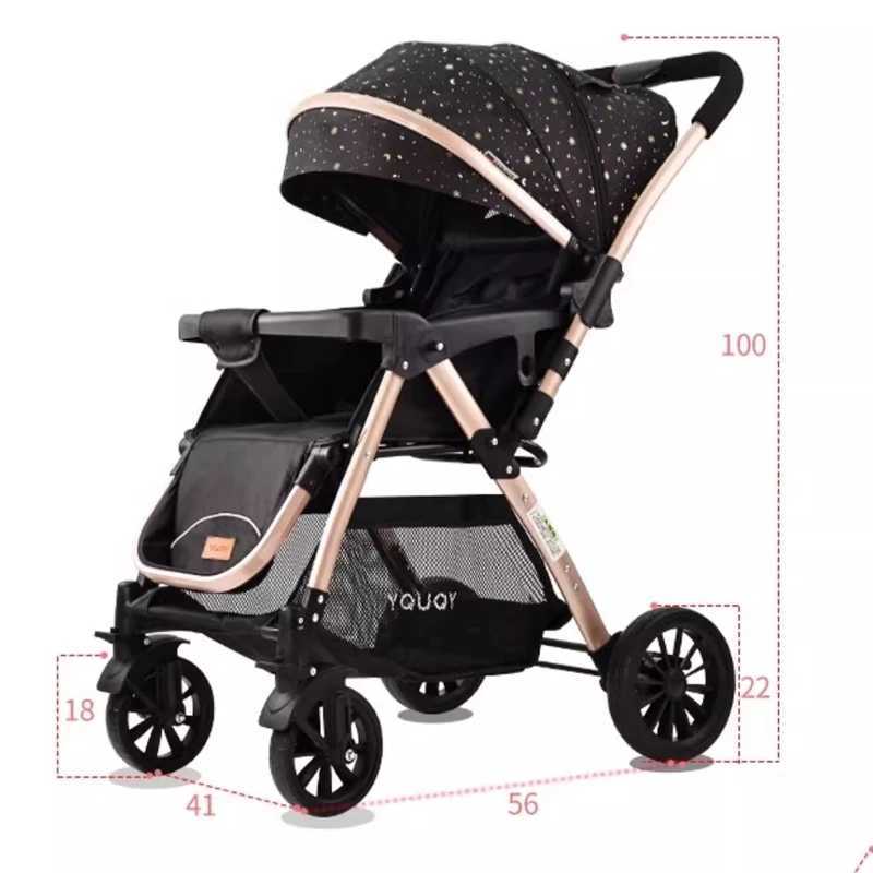 Newborn 0-4 years old Baby stroller can sit and lie down Two-way Children Shock Absorption Folding Baby High Landscape StrollerXJ250306