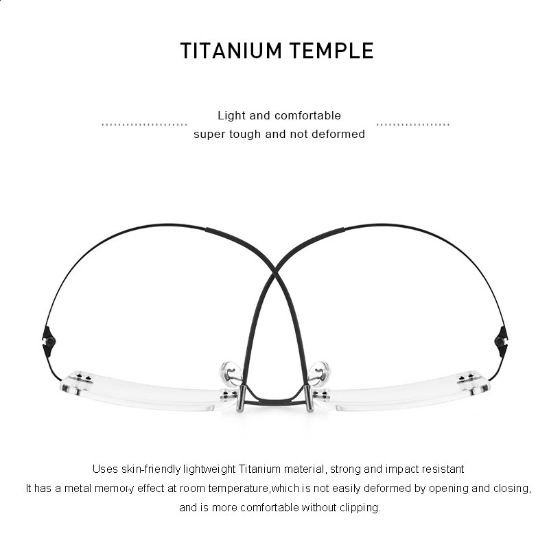 MERRYS Men Alloy Rimless Glasses Frame Male Square Ultralight Man Frameless Myopia Optical Frames Eyewear S2880 241230