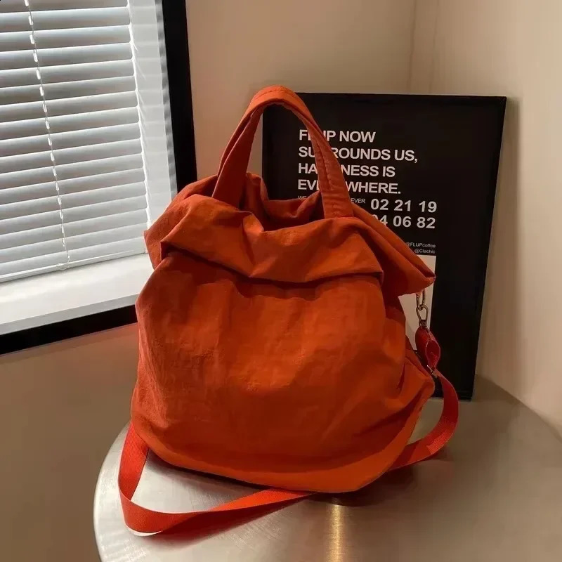 Nylon Solid Color 2025 High Quality Shoulder Bag Zipper Versatile Fashion Handbag Soft Large Capacity Crossbody Bag 241230