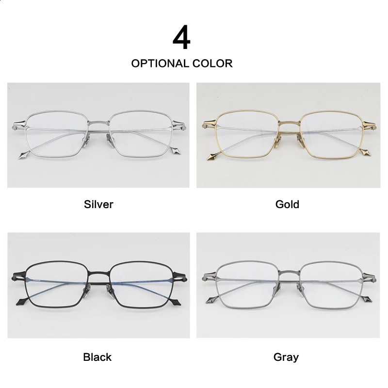 Pure Glasses Frame IP Plating Women Square Vintage Myopia Optical Prescription Eyeglasses Korean Ultralight Eyewear 241230