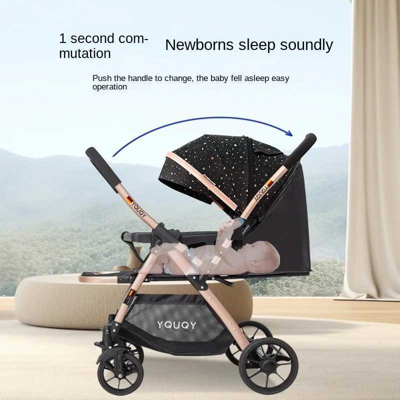 Newborn 0-4 years old Baby stroller can sit and lie down Two-way Children Shock Absorption Folding Baby High Landscape StrollerXJ250306