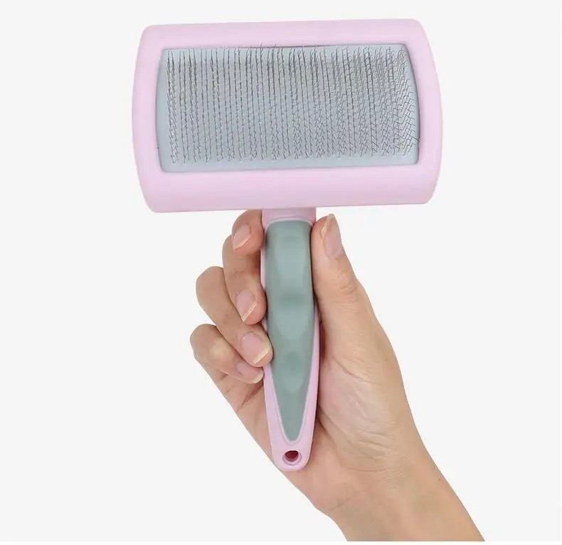 Dog Brush Stainless Steel Dogs Combs Massage Dog Grooming Brush Pet Hair Remover Cleaning Tools Soft Handle Cat Comb Brush Cat