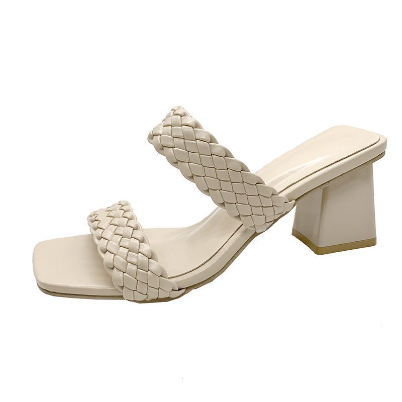 Ddmywed Summer New Knitted Roman Slippers Bohemian Ethnic Style Large Heel Women's Shoe Trend Chinese Brand Shoes F1231-21 ddmythur