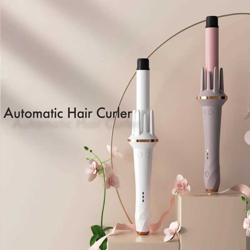 LCD Automatic Curler Rotating Curling Iron Ceramic Professional Hot Hair Stick Portable Air Rotating Curling W241231