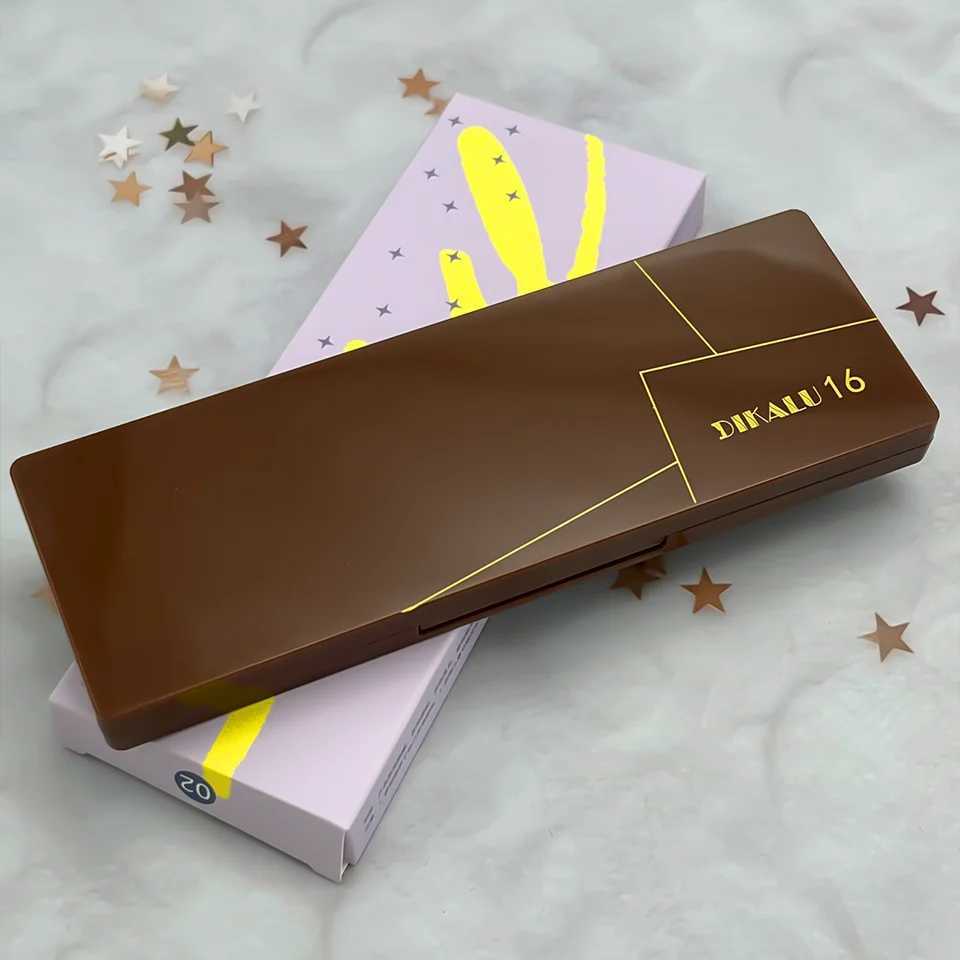 16 color eye shadow palette brown and green neutral and earth brown tones matte and glitter finish for eye makeup W241230