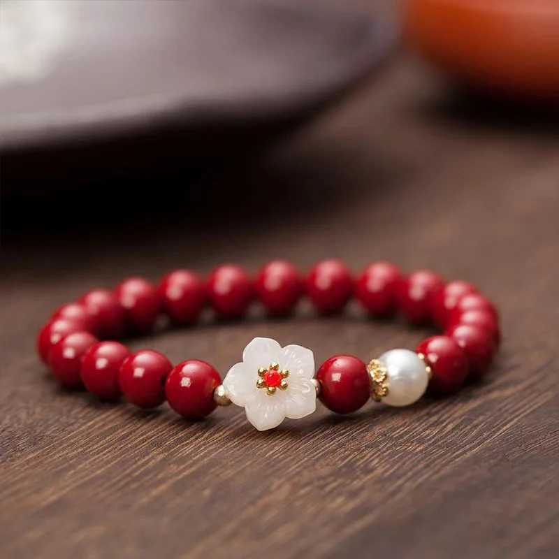 Vintage red cinnabar bead bracelet for mens charm Pixiu wealth lucky talisman bracelet neutral prayer jewelry Birtay gift W241231