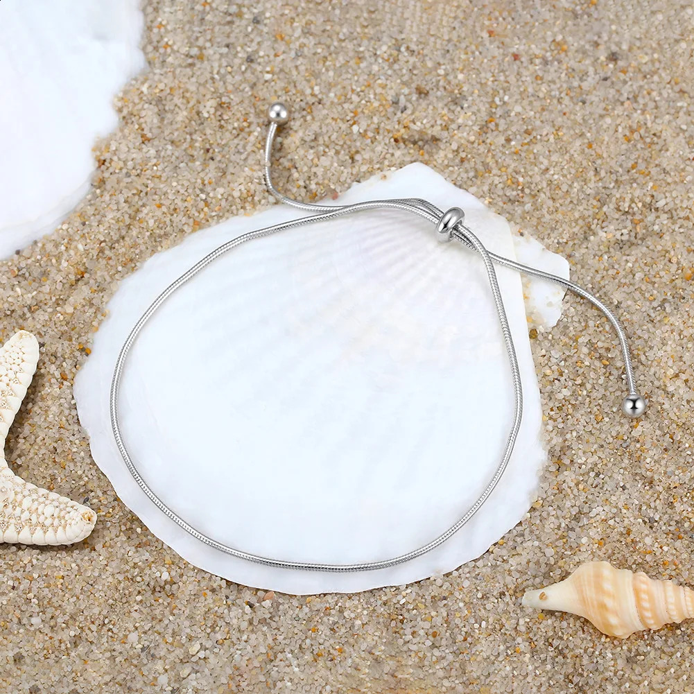 Bow-knot 925 Silver Anklet women Simple anklet adjustable pure silver ankle bracelets Summer bare foot chain jewellery women 241226