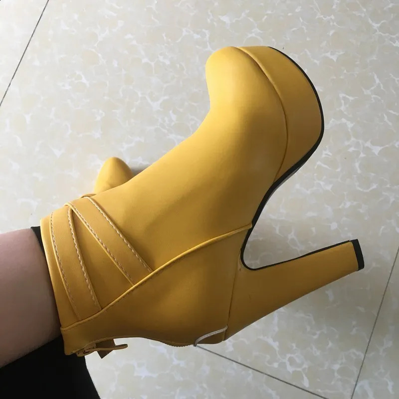 REAVE CAT Size 34-50 Ladies Platform Ankle Boots Party Office Women Fashion 12CM Thick High Heels Buckle Shoes F1484 241231