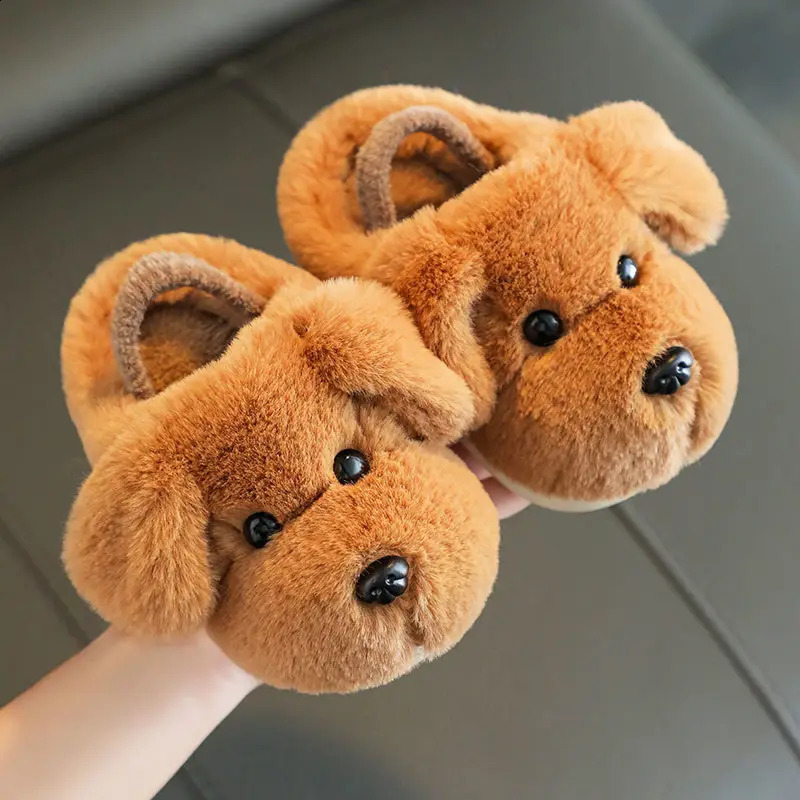 Cross border childrens cotton slippers for boys aged 1-3 and 2 indoor cute cartoon girls slippers for infants and young child 241230