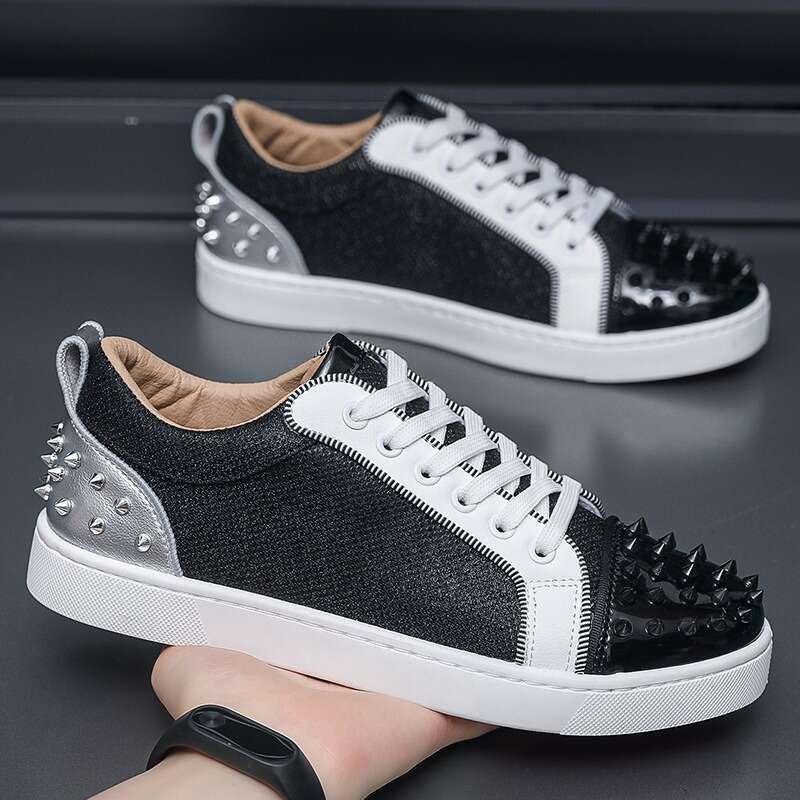 Outdoor Running Sneakers Male Fashion Sports Rivet Men Shoes Hard-Wearing Fiess Sneaker Breathable Sewing Tr ainers Casual Shoe