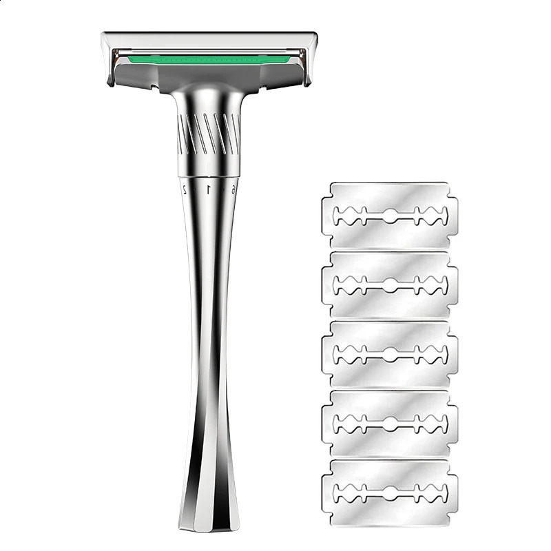 Adjustable Safety Razor With Protective Fins Mens Manual Metal Razors 241230