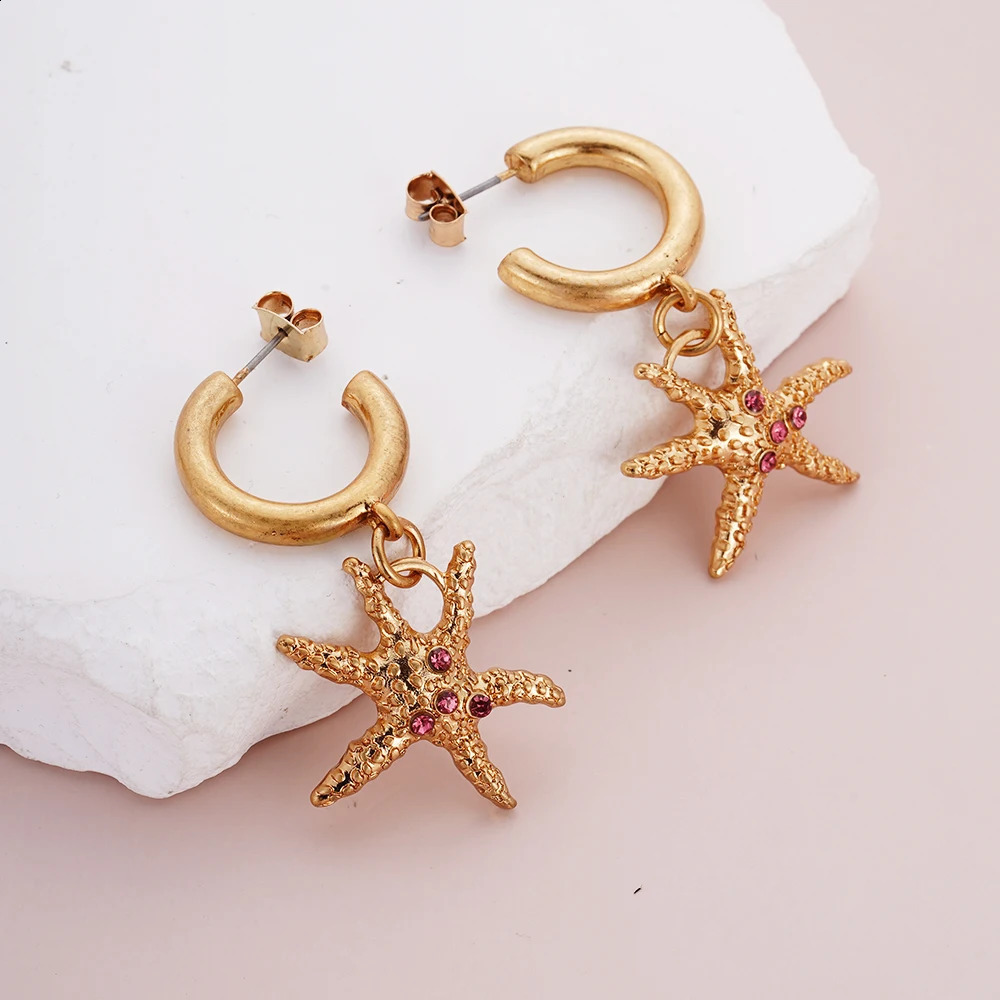 Conch Earrings Red Chunky Fashion Jewelry Accessories Sparkling Korean Style Green Long Studs Hook 241226