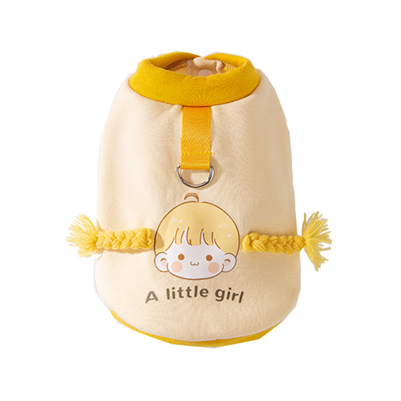 Autumn and winter new cartoon traction two fEEt hoodie dog clothes cat warm clothing pet clothing HS51