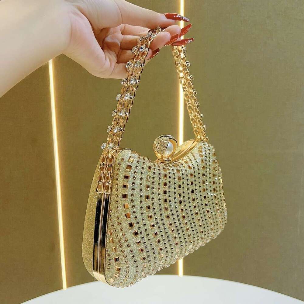New European And American Retro Style Fashionable Dia Set Rhie Handbag, Chain Bag, High-End Sense, Crossbody Dinner Bag