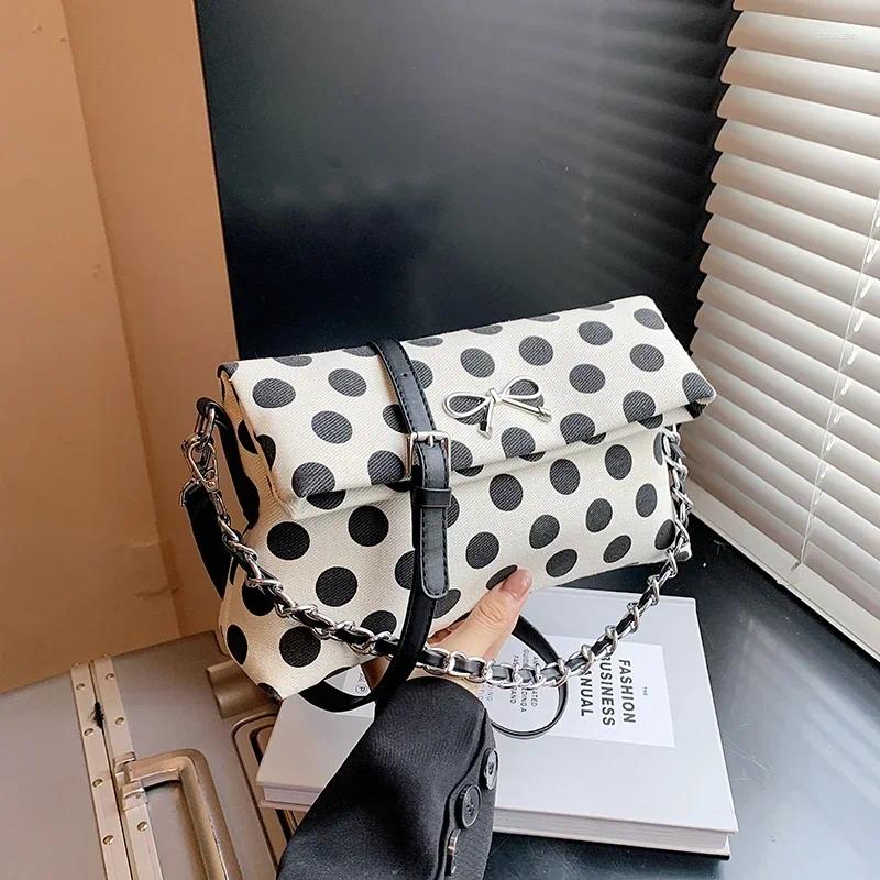 2025 NEW Totes Large Capacity Women's Handbags Fashion Chain Soft Shoulder Crossbody Bags Bow Dot Bolsas Mujer zhanyishengli