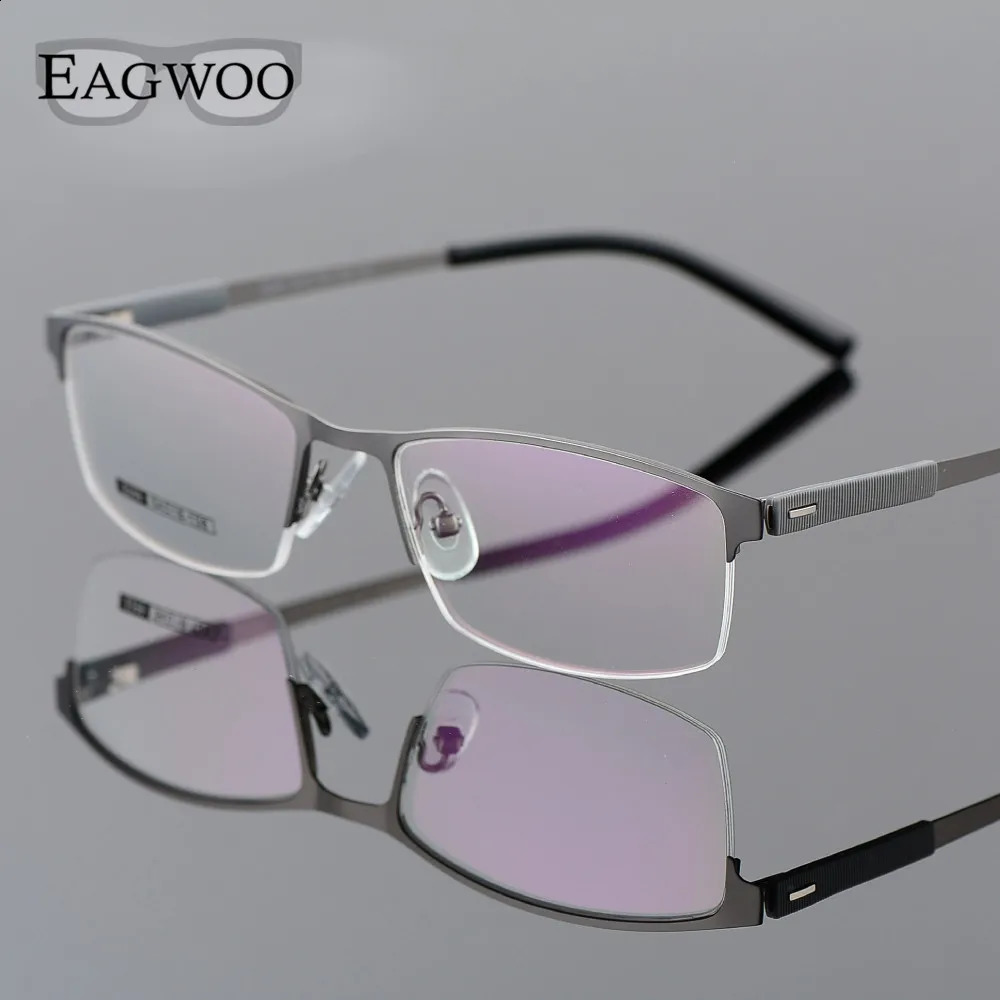 EAGWOO Business Eyeglasses Frame Half Rim Optical Glasses Men Eyewear Gold Frame Glasses for Myopia Reading Spring Temple 2299 241230