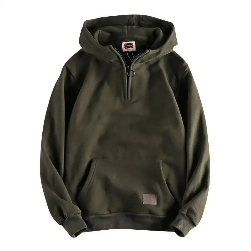 Loose Male Hoodie Solid Autumn Emo Aesthetic Simple Y2k Vintage Mens Hooded Sweatshirt High Quality Cotton Warm 241230